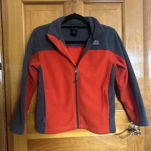 The North Face Boys/Unisex 10/12 Full Zip, Orange & Gray Jacket